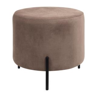 Round Stool Fylliana Lux in beige-brown color ,size 46x46x43cm