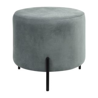 Round Stool Fylliana Lux in ocean blue color ,size 46x46x43cm