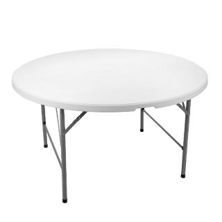 Round table Fylliana in white color, size 150x74cm