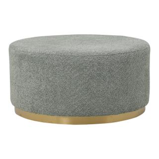 Stool Fylliana 22283 with fabric in light green color and golden base 80x80x41cm