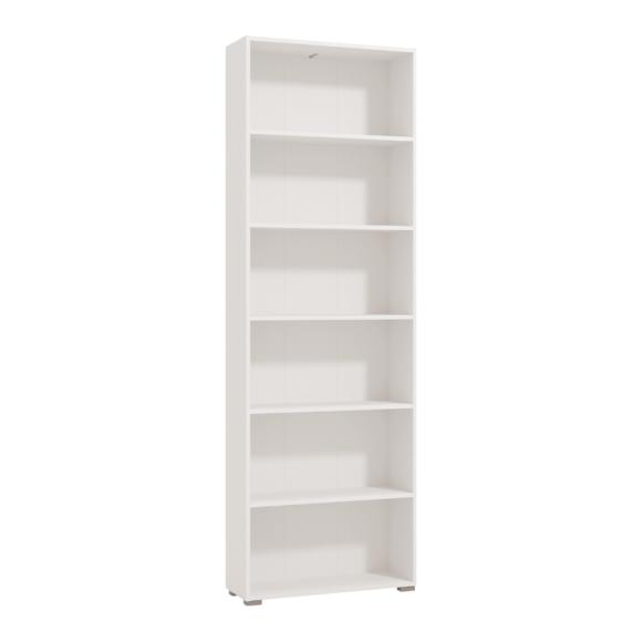 Book shelf TOMAR 6 in white color ,size 70x24,5x211,5cm