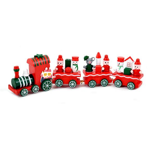 Χριστουγεννιάτικο διακοσμητικό τραίνο Fylliana με 4 βαγόνια 20εκ