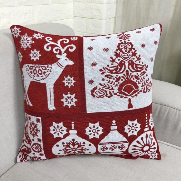 Christmas pillow in red and white color ,size 43*43cm