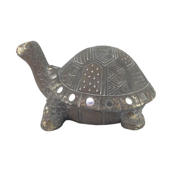 Decorative turtle Fylliana in gray-brown color, size 8,5cm