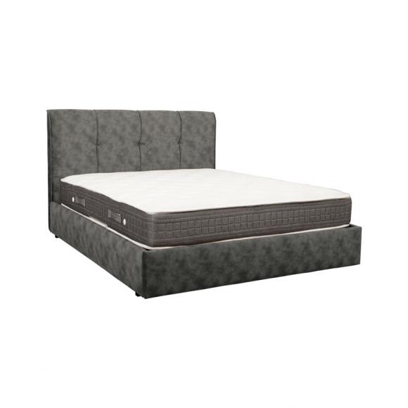 Double upholstered bed Alicante in dark grey color, size 160*200