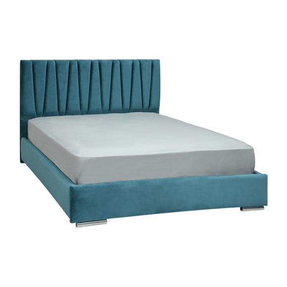 Double bed Fylliana Palermo in turquoise fabric color ,size 175x214x115cm