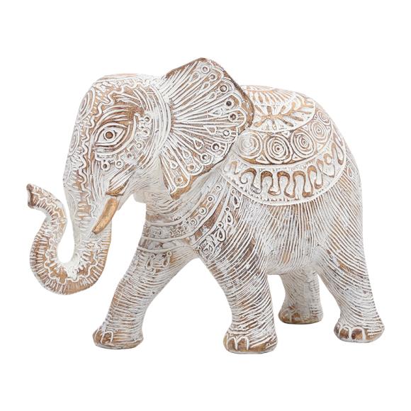 Table decorative Fylliana Elephant in gold and antique white color ,size 18x8x13cm