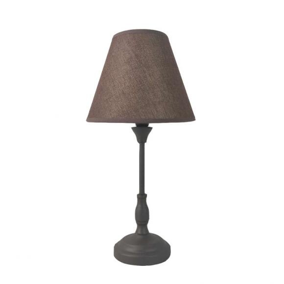 Table lamp Fylliana in brown brush shade and metallic antique brown base, size 19*19*37cm