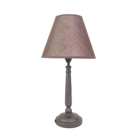 Table lamp Fylliana in brown brush shade and metallic antique brown base, size 19*19*37cm