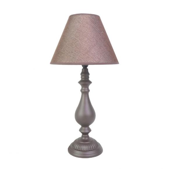 Table lamp Fylliana in brown brush shade and metallic antique brown base, size 23*23*46cm
