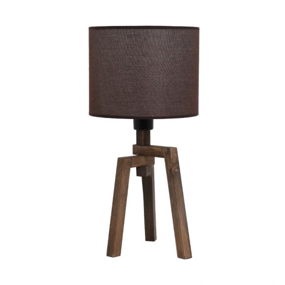 Table wooden lamp Fylliana in dark brown color, size 50cm