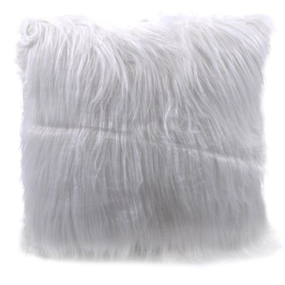 Γούνινο διακοσμητικο μαξιλάρι Fylliana λευκό 40εκ
