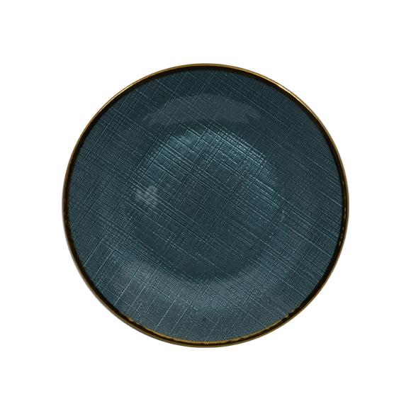 Glass platter Fylliana in green color, size 26cm