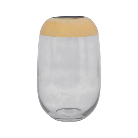 Glass vase gold-grey size 14x25