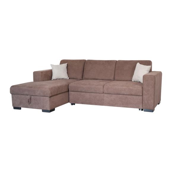 Left corner sofa Vitoria in brown color size 255x154x83