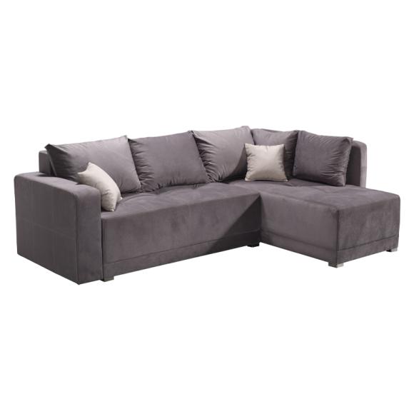 Corner sofa bed Toledo in brown color, size 255*175*83
