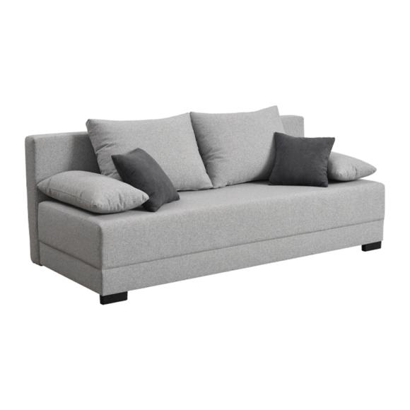 Sofa bed Dante in gray color with 2 dark gray cushions, size 198*88*77