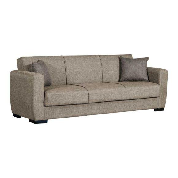 Three seater sofa Fylliana New Dolce in grey with beige siel cushion ,size 222*85*83