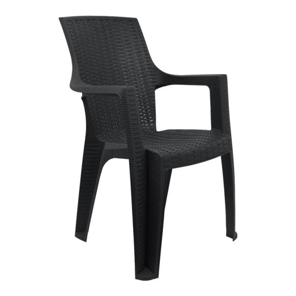 Outdoor chair Fylliana Mega in antrachite color, size 58x58x90cm