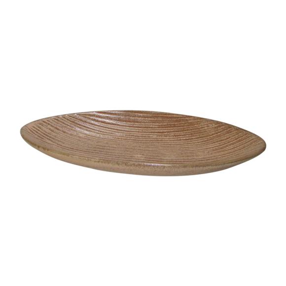 Ceramic decorative plate Fylliana in brown color, size 41x23,5x5,1cm