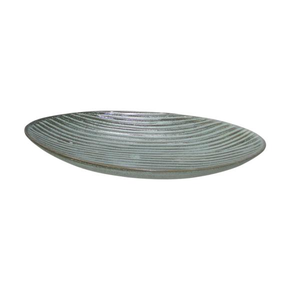 Ceramic decorative plate Fylliana in siel color, size 26,5x14x4,2cm
