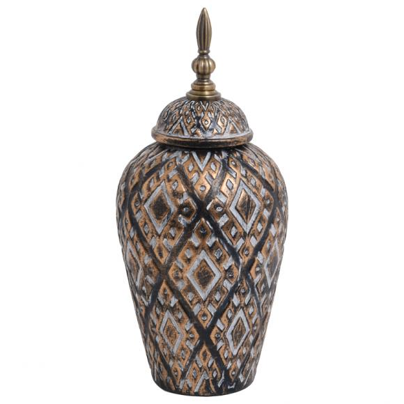 Ceramic jar Fylliana in black color 17*17*38cm