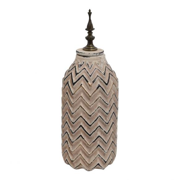 Ceramic Vase Fylliana 8021 in beige-brown color 13*38