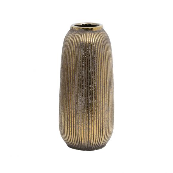 Ceramic vase Fylliana in gold color, size 26cm