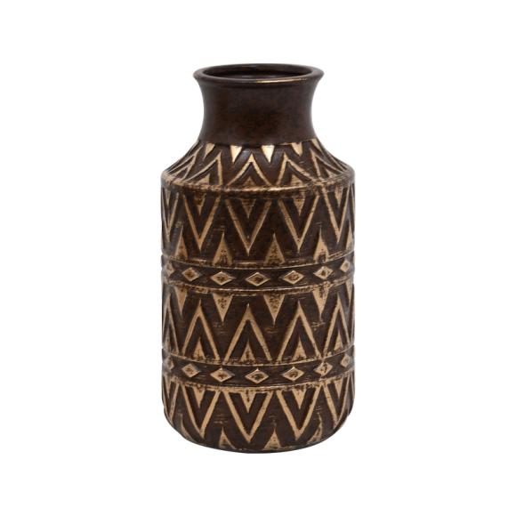 Ceramic vase brown-gold size 14x31