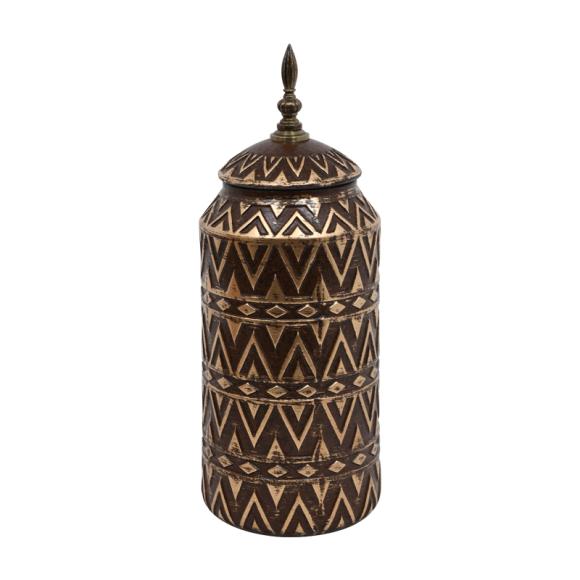 Ceramic vase brown-gold size 15.5x41.5