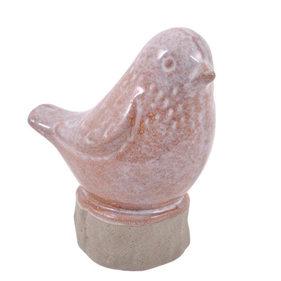 Ceramic bird pink KD17501 12,5cm