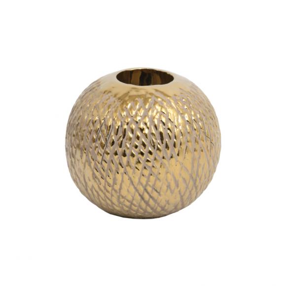 Ceramic vase Fylliana in gold color, size 8.5cm