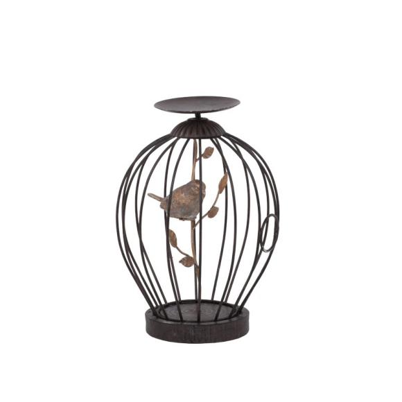 Candleholder cage Fylliana in brown color, size 16*24cm