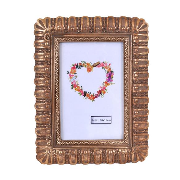 Photo frame Fylliana in gold color, size 10*15cm