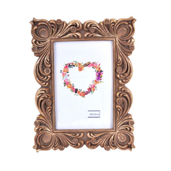 Photo frame Fylliana in gold color, size 10*15cm