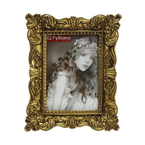 Photo frame Fylliana 15x20 in gold color ,size 23x3x27cm