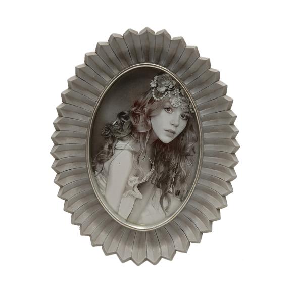 Photo frame Oval Fylliana 10x15 in silver color ,size 16x2,5x20,5cm