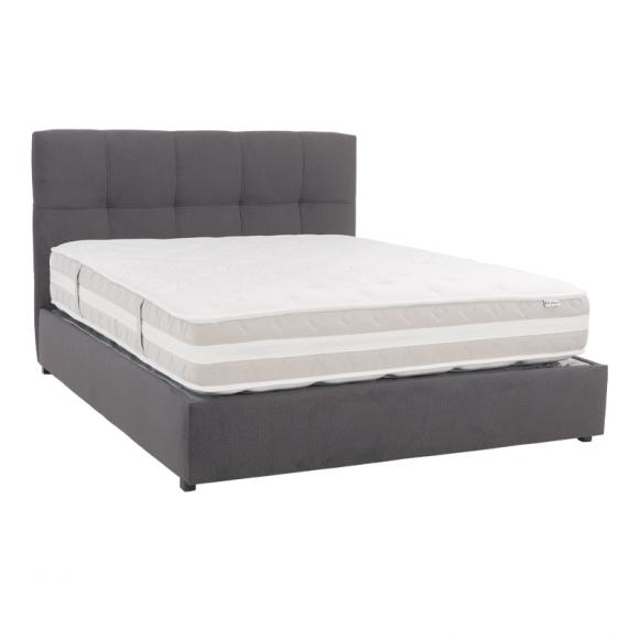 Bed Cagliari in grey color, size 90*200