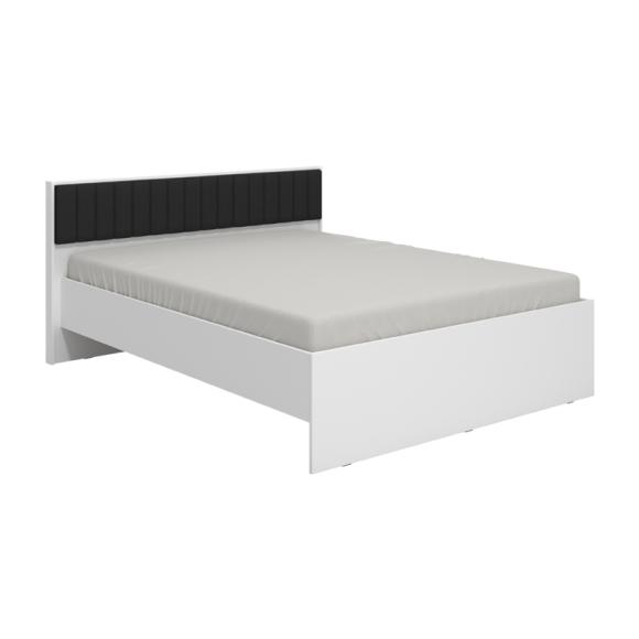 Double bed VARADERO 160 in white color with grey fabric ,size 175x206x92cm