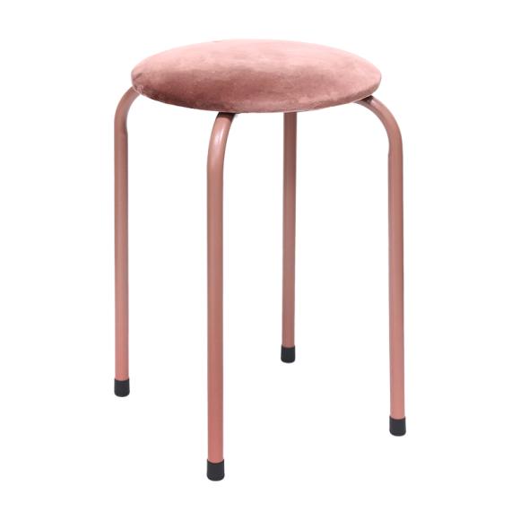 Metal stool Fylliana 529 in dark pink color ,size 31x45cm