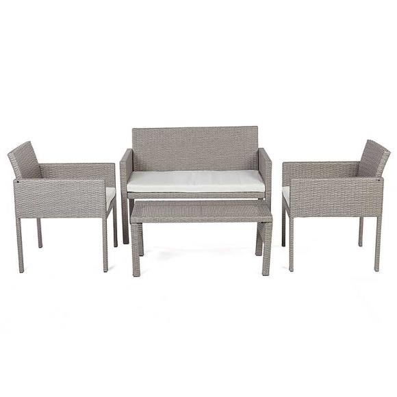 OUTDOOR 4PCS FURNITURE WITH CUSHION GREY