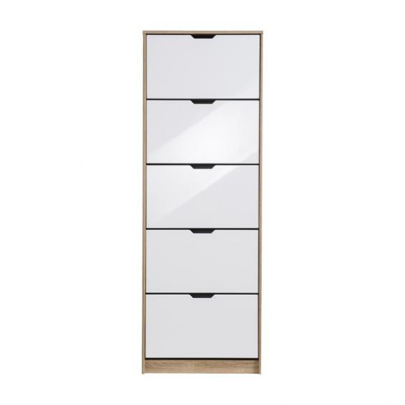 Shoe cabinet Hugo 25 F Sonoma-White Laquer 67*28*191.5