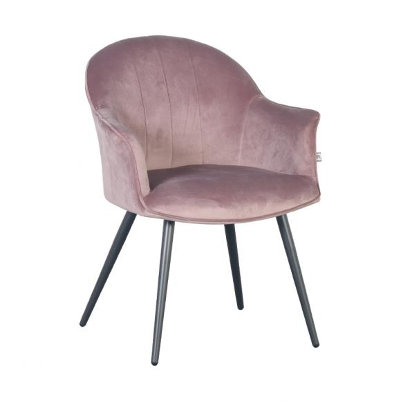 Armchair Fylliana 985 with metallic legs in pink color, size 65x65x83