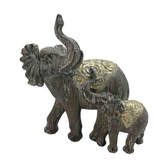 Decorative elephants set Fylliana in brown color 18.5*9.5*19.5cm