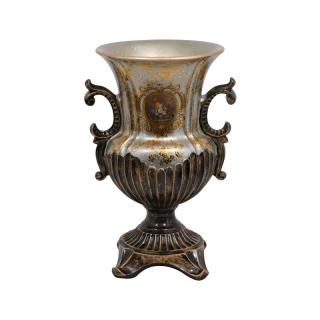 Polyresine vase white bronze size 27.5x25x45