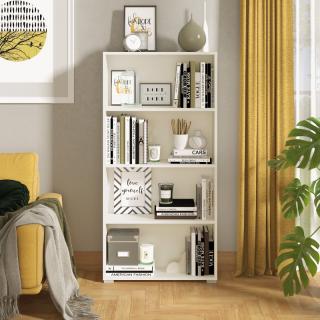 Shelf TOMAR 4 in white color ,size 70x24,5x142cm