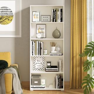 Shelf TOMAR 5 in white color ,size 70x24,5x176,5cm