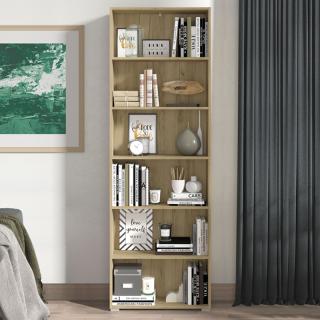 Shelf TOMAR 6 in grey oak color ,size 70*24.5*211.5cm