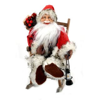 Χριστουγεννιάτικο διακοσμητικός Άγιος Βασίλης σε πολυθρόνα Fylliana 37εκ
