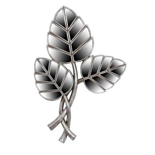 Wall decoration Fylliana Flower with mirror and silver color, size 24.5*2.8*36cm